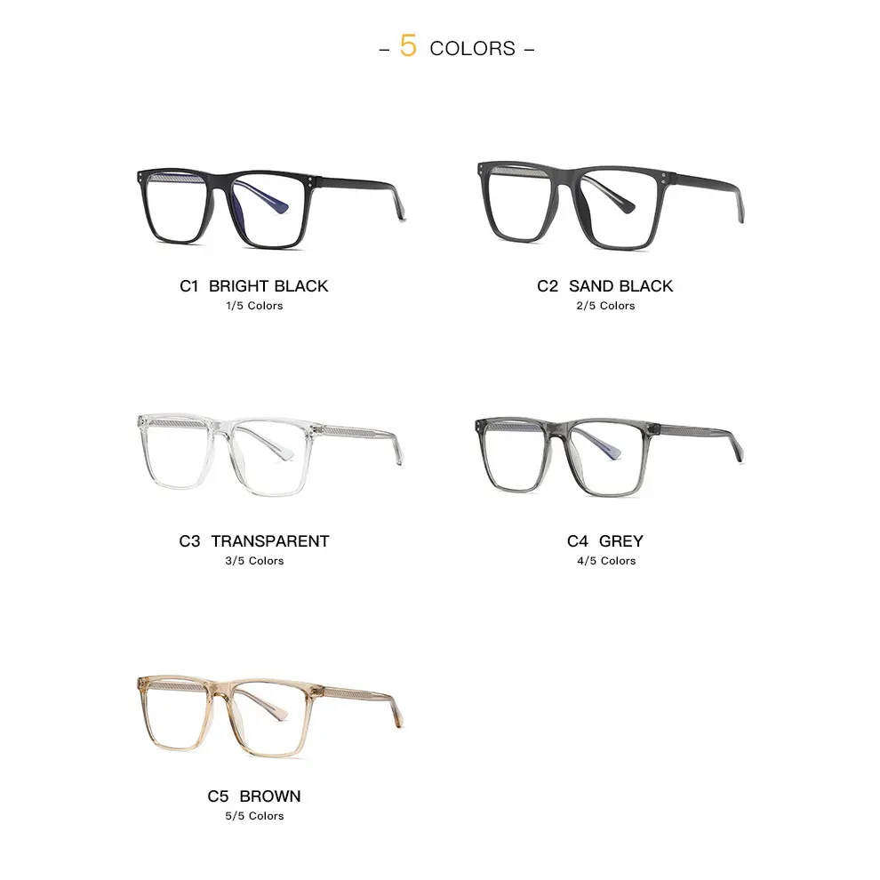 Blue Light Blocking Full Rim Eyeglasses Frame - Plastic UV400 Anti-Scratch