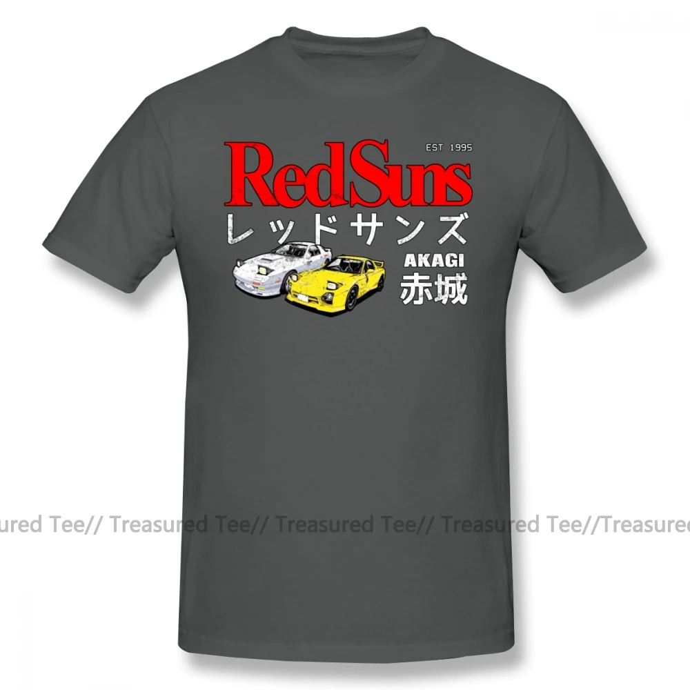 Начальная D футболка, начальная D Akagi RedSuns, футболка 5x с короткими рукавами, футболка, 100 хлопок, уличная одежда, графическая Милая Мужская футболка