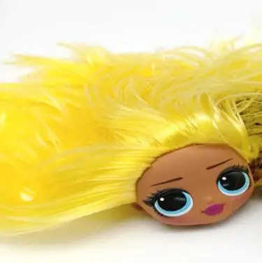 Новая коллекция Мода сестра большая кукла головы для DIY luls кукла игрушка головы укоренились зеленые волосы розовые волосы черные волосы фиолетовые парики - Цвет: gold hair