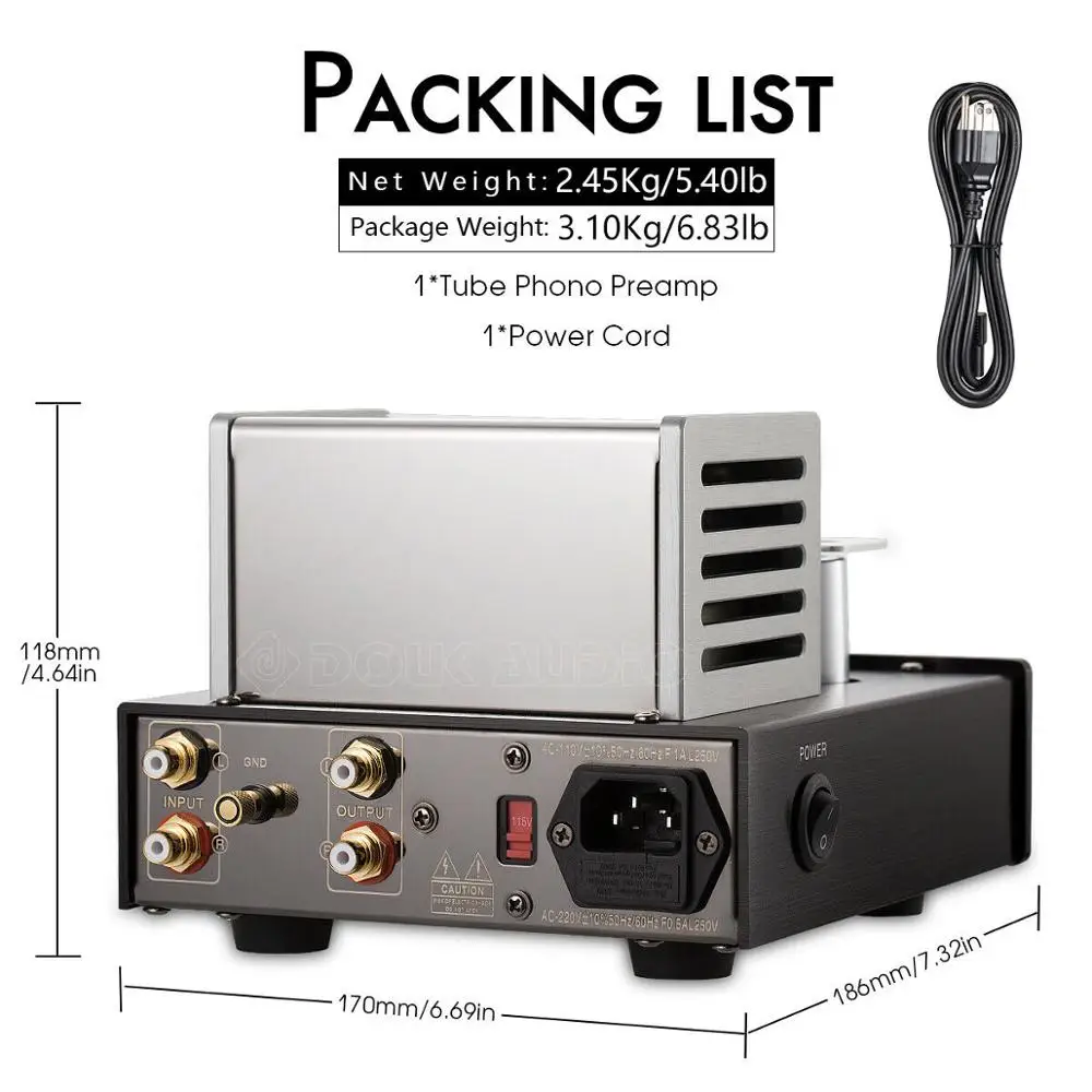Nobsound Hi Fi MS 23B 12AX7 трубный фоноусилитель предварительно усиленный мм риаа