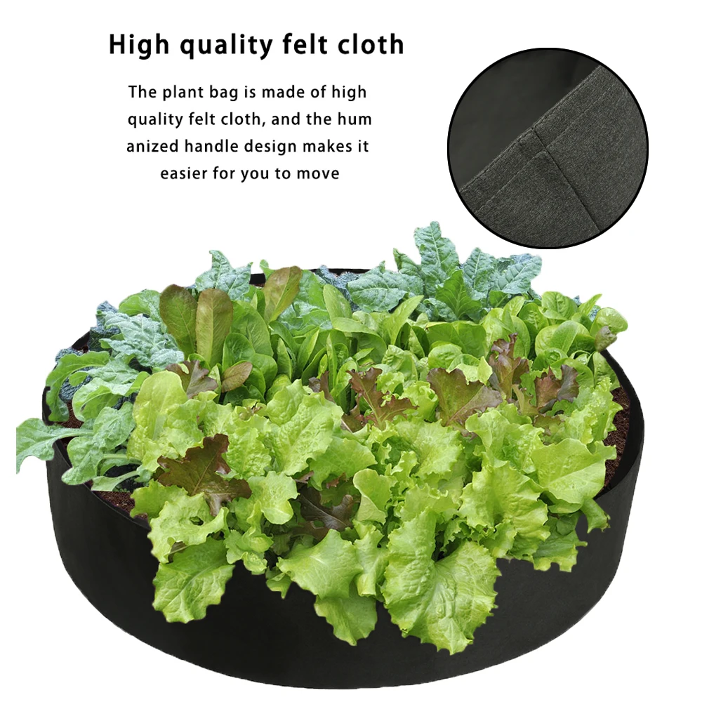 

Fabric Raised Garden Bed 50 Gallons Round Planting Container Grow Bags Breathable Felt Fabric Planter Pot for Plants Nursery Pot