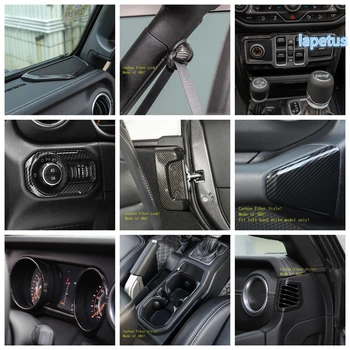 

Lapetus Carbon Fiber Look Interior Refit Kit For Jeep Wrangler JL 2018 - 2020 ABS Roof Speaker / Air AC / Dashboard Cover Trim