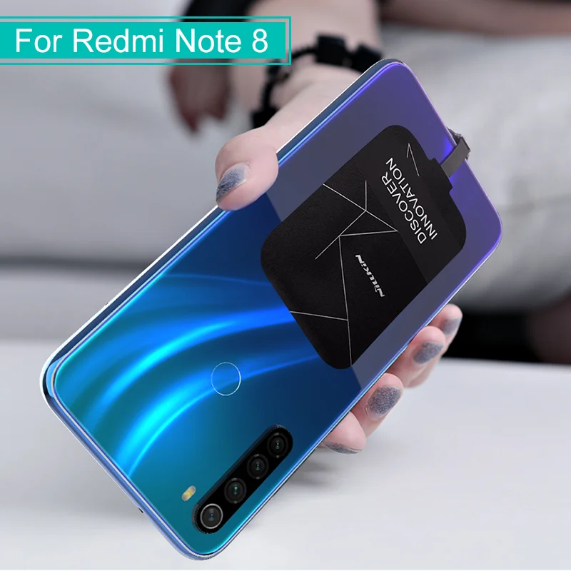Redmi Note 8 Pro Qi Беспроводное зарядное устройство usb type C приемник патч-сумка Беспроводная зарядка для Xiaomi Redmi Note 8 - Цвет: Wireless Receiver 2