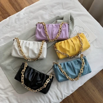 

Thicken Chain Shoulder Bag Luxury Handbag Women Bags Designer Leather Clutches Retro Cloud Pouch Bag Women Totes Bag Hand Purses