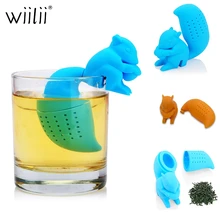 1 шт. силиконовый милый в форме белки ситечко для заваривания чая в виде листьев травяной фруктовый чай-диффузор многоразовые аксессуары для чайника