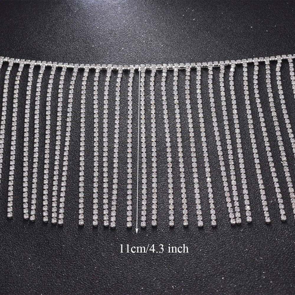 Tassel rhinestones trim sew on appliques (3)