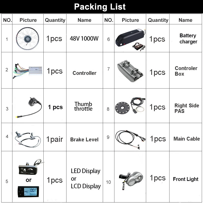 Electric Bike Conversion Kit 500W Motor Wheel 36V 15AH Lithium Battery Ebike Kit 26inch 700C Front/Rear Hub Motor e-Bike Engine