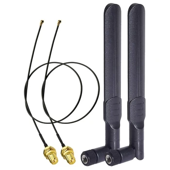 

Dual Band WiFi 2.4GHz 5GHz 5.8GHz 8DBi RP-SMA Male Antenna & 20cm 8 Inch U.FL MHF4 to RP-SMA Female Pigtail Cable 2-Pack
