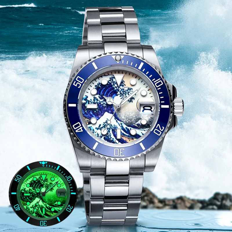 Addies Dive 2021 Diving Watch Nh35 Sapphire Ceramic Bezel Surfing 3d
