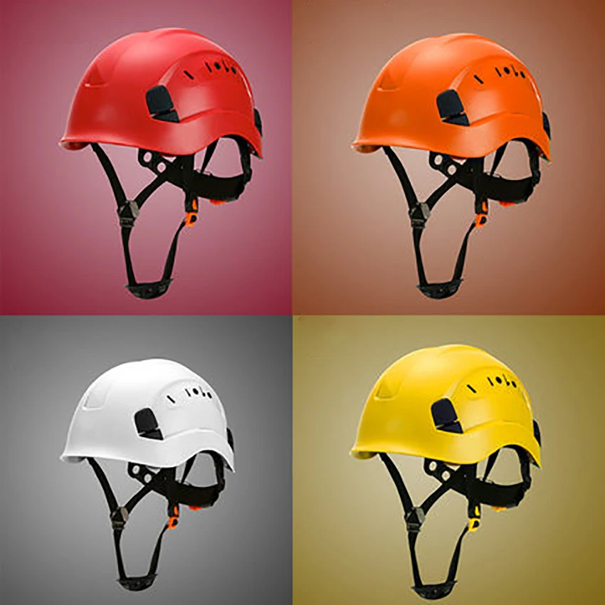 Safety Hard Hat - Adjustable ABS Climbing Helmet - 6-Point Suspension Protective Helmet for Riding Climbing and Construction