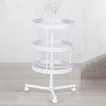 

144 Holes Metal Earrings Organizer Rotating Pedestal Jewelry Display Necklace Display Rack Earring Storage Tree Jewelry Holder