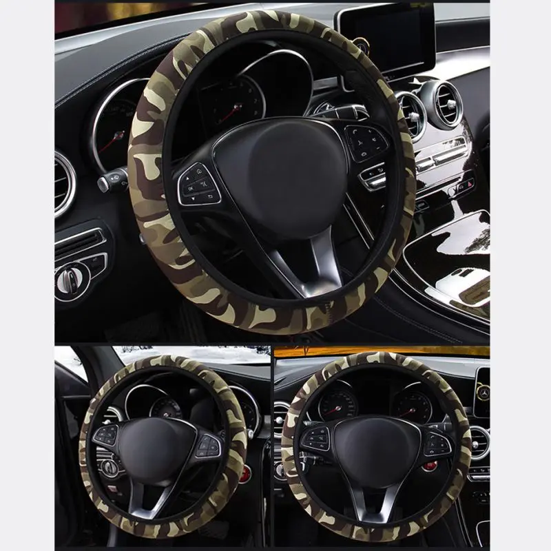 1 шт Non-slip камуфляжный чехол рулевого колеса автомобиля колесо Чехлы ручка комплект протектор Авто сиденье автомобиля универсальный авто аксессуары для интерьера