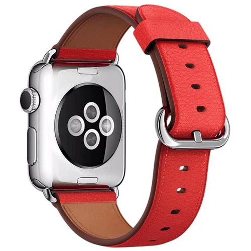 Ремешок для наручных часов Apple watch, ремешок 42 мм, 38 мм, версия тонкие кожаные correa, браслет, ремешок на запястье для наручных часов Iwatch серии 5/4/3/2/1 - Band Color: 13-Orange red