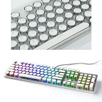 

104 Keys Retro Round Key cap Double Shot DIY Steam Punk Steampunk Typewriter Keycaps for Backlit Classy Player Stylized C26