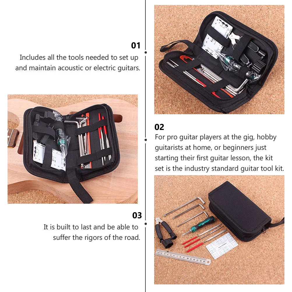 Guitar Tools Kit Tool Accessories Luthier Bass Cleaning Stuff Gifts Learning Repairing Setup Maintenance Set Care