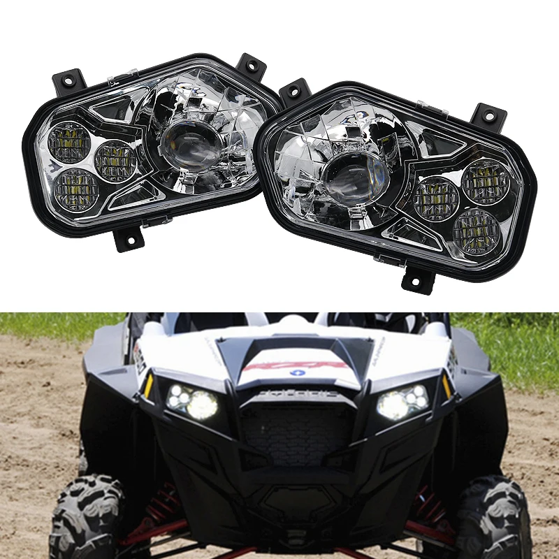 Для Polaris и Sportsman светодиодный комплект фар хром ATV UTV Сменные фары для RZR 800 900 Ranger модель 2011
