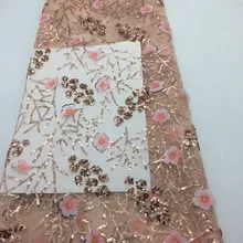 Мягкая 3D персиковая вышитая блестками Тюль Ткань для платья рубашка ткань, метр, синий, желтый, розовый и серый