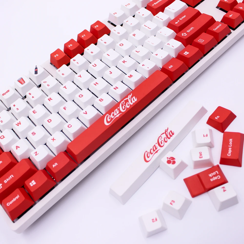 MP сублимированный краситель Coca Cola keycap 87/108 клавиш толстые PBT keycaps MX Переключатель вишня/ноппо/Флик механическая клавиатура Keycap