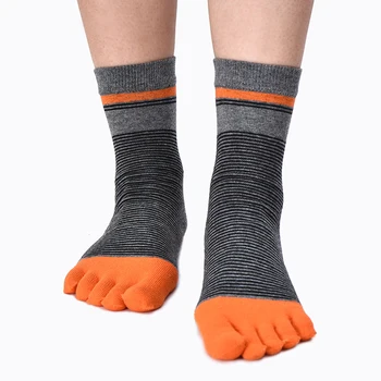 

2020 new 1Pairs Cotton Toe Socks Men Boy To Protect Ankle Socks Five Finger Socks Compression Stripe Crew Boat Socks Fashion
