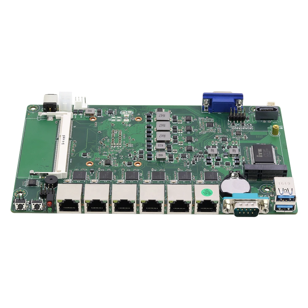 Intel Celeron 3855U Встроенная плата 6 LAN Intel 211AT NIC VGA RS232 2* USB3.0 DDR3L mSATA SATA для Pfsense Firewall AES-NI