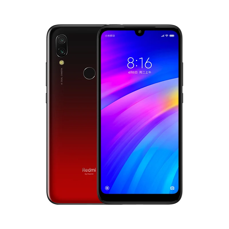 Red Мобильный телефон Xiaomi Redmi 7 с глобальной ПЗУ, 4 Гб ОЗУ, 64 Гб ПЗУ, Восьмиядерный процессор Snapdragon 632, камера 12 МП, 6,26 дюймов, 19:9, полный экран - Цвет: Red