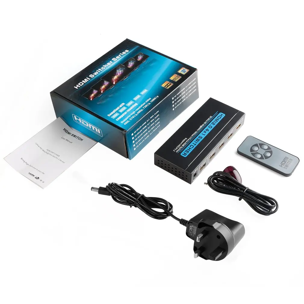 HDMI2.0 4x1 коммутатор 3D Ultra HD 4K @ 60 Гц 18 Гбит/с 4 порта HDMI сплиттер в 1 выход Поддержка