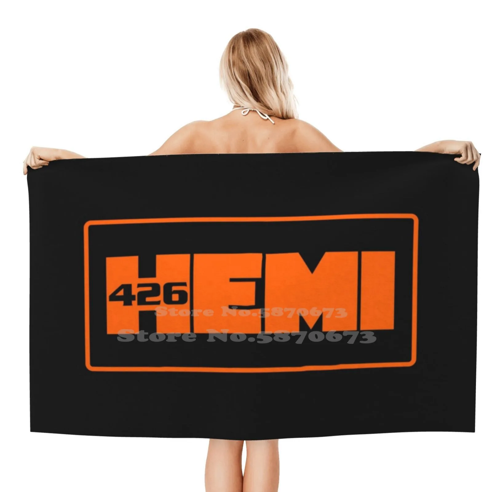 426 Hemi 3D Print Asciugamano Sport Asciugamano Morbido Mopar Chrysler Plymouth Muscle Motor Engine Race American Car Vehicle Vintage Classic