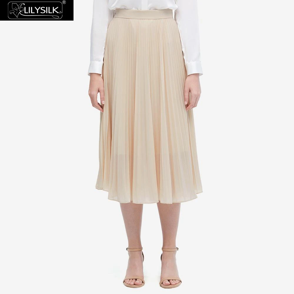 silk pleated skirt