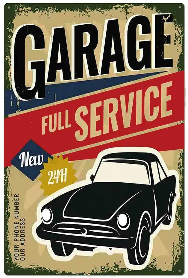 

Garage Series Ggarage Full Service Tin Metal Wall Decoration Sign Man Cave Garage Wall Art