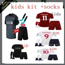 Новинка-, Liverpooles, Детский комплект, носки футбольные футболки 19 20 home Out 3rd GK M. SALAH MANE VIRGIL, футбольная рубашка