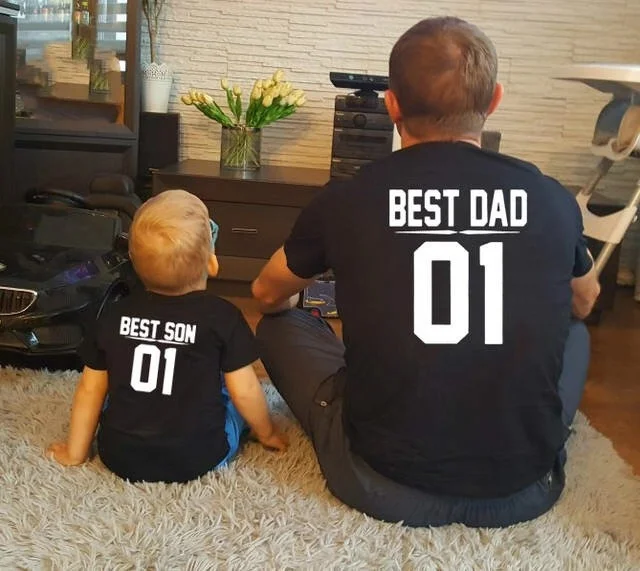 Best Dad Best Son 01 Daddy and Me Tshirts Father and Son Clothes Family Matching Outfits Fathers Day Gift Baby Boy Summer Look 2