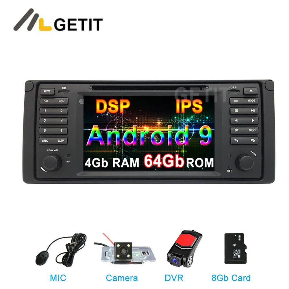 

64G DSP IPS Android 9 Car DVD Stereo Radio Player GPS for BMW E39