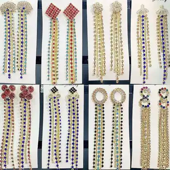

30 Pairs/lot luxury fashion women crystal style earring lot top quality zircon women wedding earring wholesale 201109-36