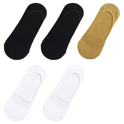 10 pieces = 5 pairs Women Cotton Invisible No show Socks non-slip Summer Solid Color Short Socks Fashion Ankle Thin Slipper Sock trouser socks Women's Socks