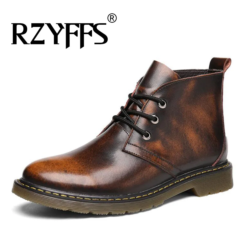 

Men's Chelsea Boots Big size Black/Wine Red British Style Man Short Genuine Leather ankle Working Boots A56-24