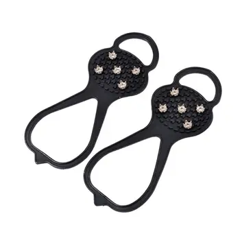 

2019 1 Pair 5 Studs Anti-Skid Snow Ice Climbing Shoe Spikes Grips Crampons Cleats Overshoes New