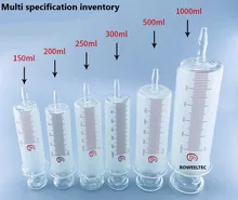 150ml/200ml/250ml/300ml/500ml/1000ml All Glass Syringes Large sausage device Glass sample extractor Glass Injector large caliber