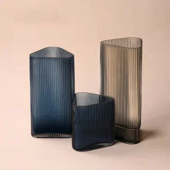 

Nordic Art Geometric Glass Vase Decoration Transparent Hydroponic Vase American Luxury Living Room Dining Roomdesktop Decoration