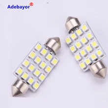 100X39 мм c10w 3528 16SMD светодиодный белого и синего цвета автомобиля купол с фестонами интерьер светильник лампы Автомобильный фестонный светодиодный номерных знаков укрыты внутренной сводной крыше автомобиля