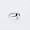 Exquisite Whale Tail Plain Band Ring Fish Earring Romantics Adjustable Opening Lover Rings Solid Ring Jewelry Gift 1