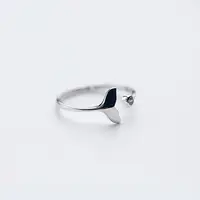 Exquisite Whale Tail Plain Band Ring Fish Earring Romantics Adjustable Opening Lover Rings Solid Ring Jewelry Gift 1