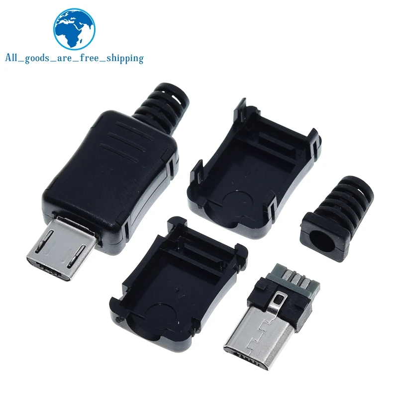 TZT Высокое качество 10 шт. Micro USB Штекерный разъем 2 0 5-контактный штекер с