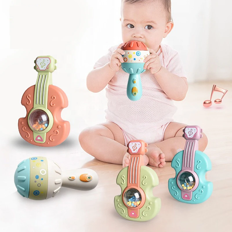 

Baby Rattle Teether Horn Rattle Shaker Toy For 0-36 Months Toddler Early Educational Crib Stroller Toy Infant Musical Instrument