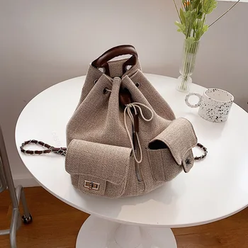 

Brand Original Design New Casual Joker Canvas Backpack Women's Lightweight Large Capacity Bag