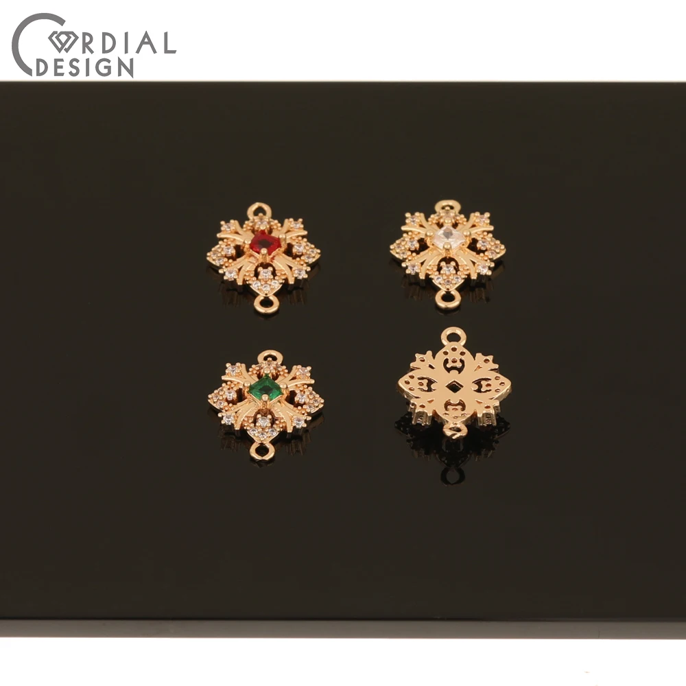 Cordial Design 50Pcs 13*17MM DIY Earrings Accessories/Charms/Hand Made/CZ Rhinestone Connectors/Jewelry Findings & Components - cordial