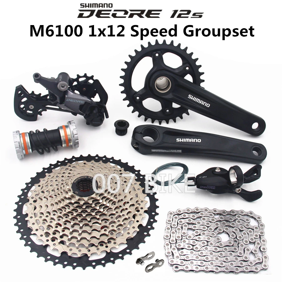 SHIMANO DEORE M6100 Groupset 34T 32T коленчатый набор для горного велосипеда 1x12 Speed 10 51T 11 + MT610