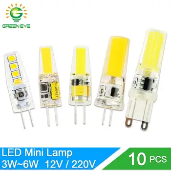 10Pcs G4 Led Lamp G9 3W 6W 10W Cob Smd 2835 Led G4 G9 Dimbare Lamp ac Dc 12V 220V 240V Vervang Halogeen Spotlight Kroonluchter