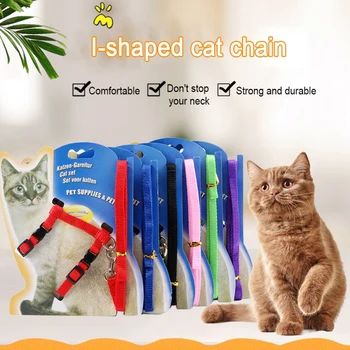 

Cat Leash Adjustable Cats Harness Leash Set Nylon Kitten Pets Cats Leashes Rope Puppies Walking Chest Strap Pets Product 6 Color