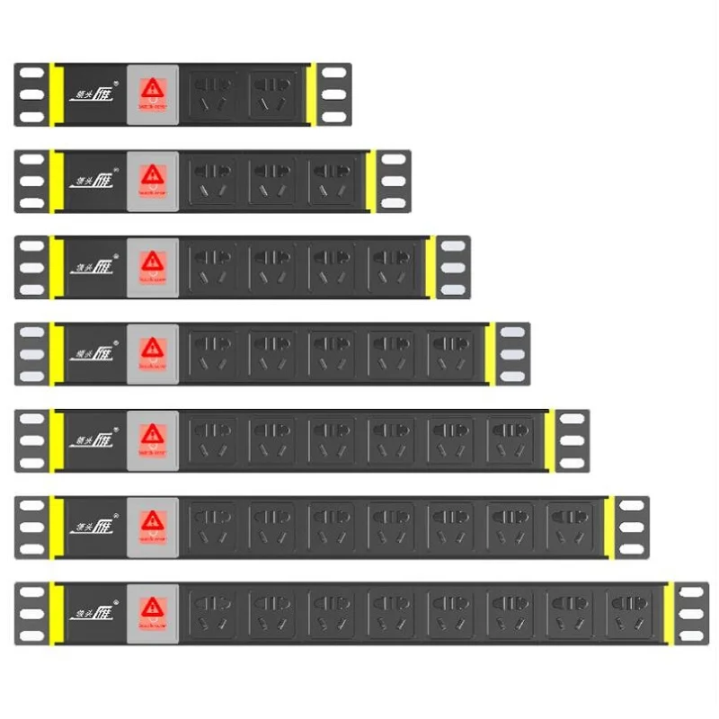 PDU шкаф разъем 2/3/4/5/6/8 AC CN выход Мощность 10A розетки 250V промышленного производства Алюминий сплав Мощность полосы