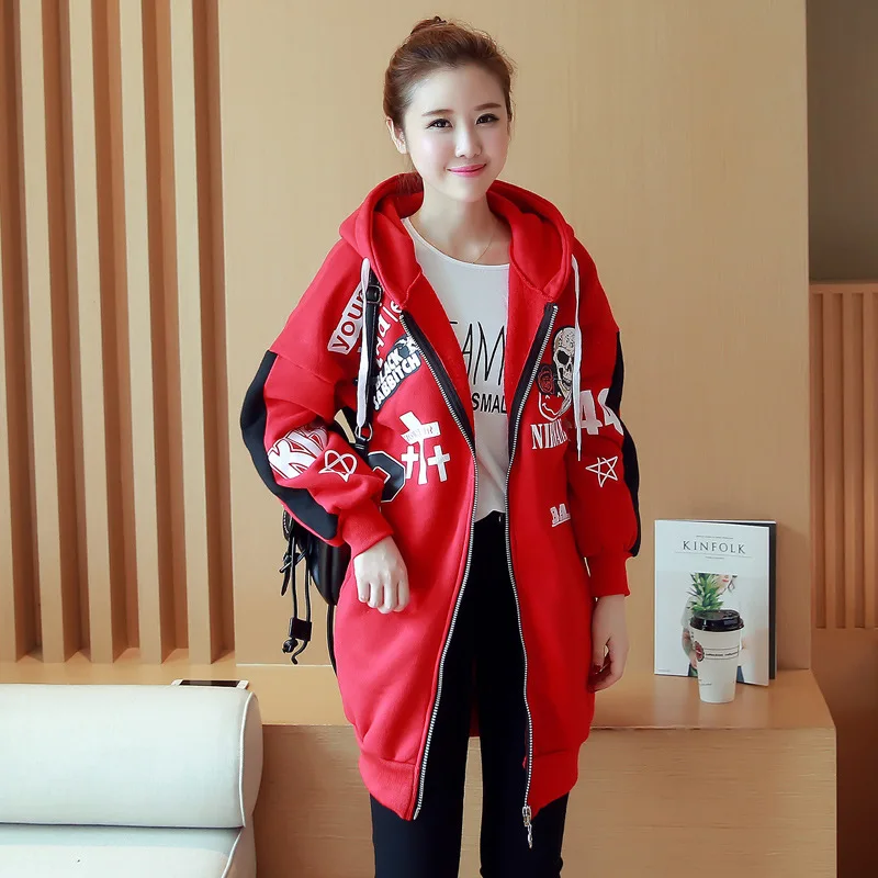 

2016 Autumn And Winter Fat Mm Plus-sized Large Size Dress Mixed Colors Hoodie Large GIRL'S Coat